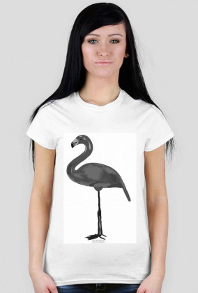 Flaming szary - t-shirt damski