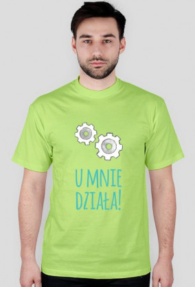 U mnie działa! - geek - t-shirt męski