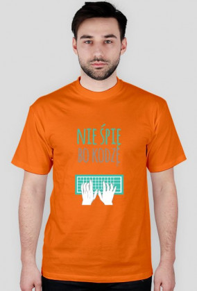 Nie śpię, bo kodzę - geek - t-shirt męski