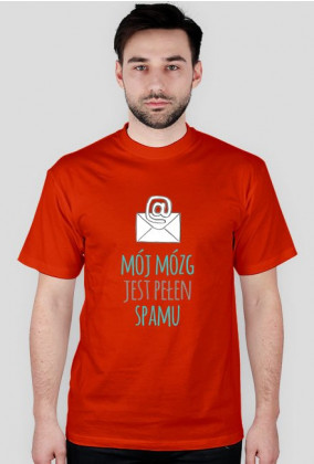 Mój mózg jest pełen SPAMU - geek - t-shirt męski