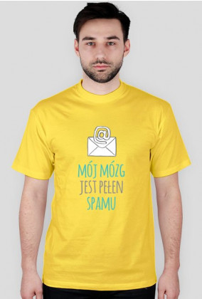 Mój mózg jest pełen SPAMU - geek - t-shirt męski