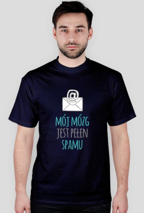 Mój mózg jest pełen SPAMU - geek - t-shirt męski