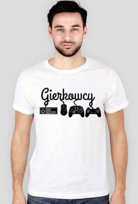 Biała Fanowska Gierkowcowa Koszulka (Męska slim)