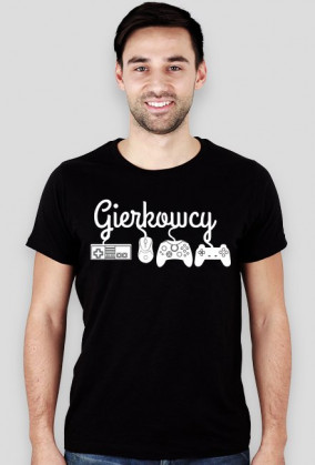 Czarna Fanowska Gierkowcowa Koszulka (Męska slim)
