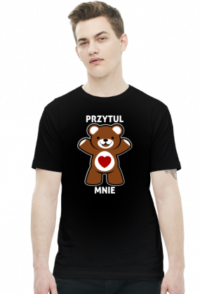 Miś Przytul mnie (slim t-shirt) jasna grafika