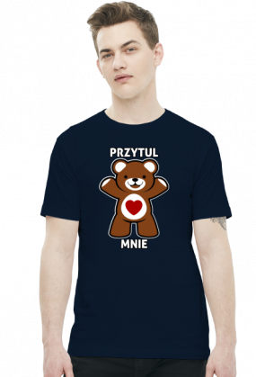 Miś Przytul mnie (slim t-shirt) jasna grafika