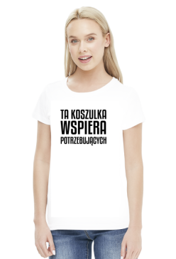 Ta koszulka pomaga potrzebującym (bluzka damska) ciemna grafika