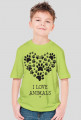 Koszulka dziecięca - I LOVE ANIMALS