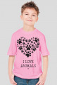 Koszulka dziecięca - I LOVE ANIMALS
