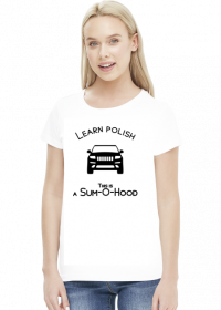 Learn Polish - Sum-o-hood (bluzka damska) ciemna grafika