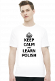 Keep Calm and Learn Polish (t-shirt) ciemna grafika