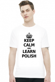 Keep Calm and Learn Polish (t-shirt) ciemna grafika
