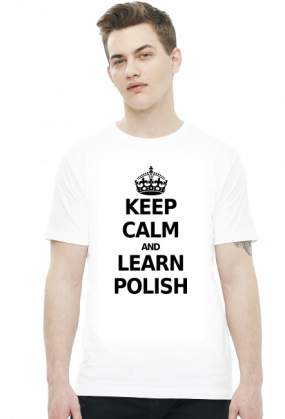 Keep Calm and Learn Polish (t-shirt) ciemna grafika