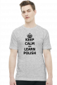 Keep Calm and Learn Polish (t-shirt) ciemna grafika