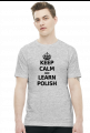 Keep Calm and Learn Polish (t-shirt) ciemna grafika
