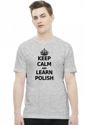 Keep Calm and Learn Polish (t-shirt) ciemna grafika