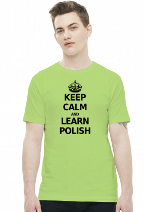 Keep Calm and Learn Polish (t-shirt) ciemna grafika