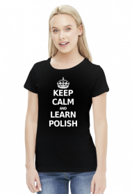 Keep Calm and Learn Polish (bluzka damska) jasna grafika