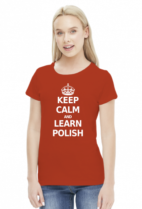 Keep Calm and Learn Polish (bluzka damska) jasna grafika