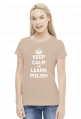 Keep Calm and Learn Polish (bluzka damska) jasna grafika