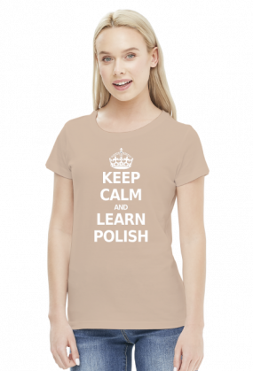 Keep Calm and Learn Polish (bluzka damska) jasna grafika
