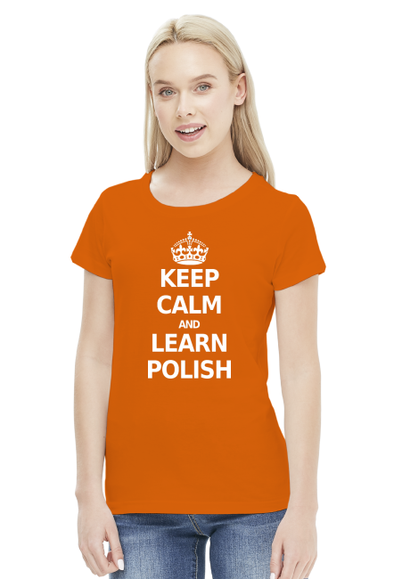 Keep Calm and Learn Polish (bluzka damska) jasna grafika