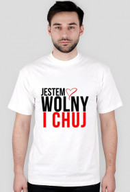 JESTEM WOLNY I CHUJ KOSZULKA (czarna grafika)