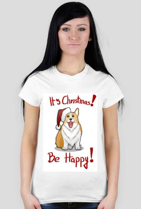 Christmas Corgi koszulka damska