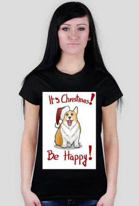 Christmas Corgi koszulka damska