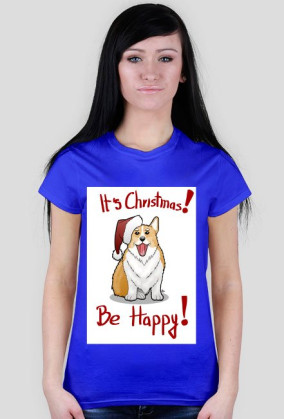 Christmas Corgi koszulka damska