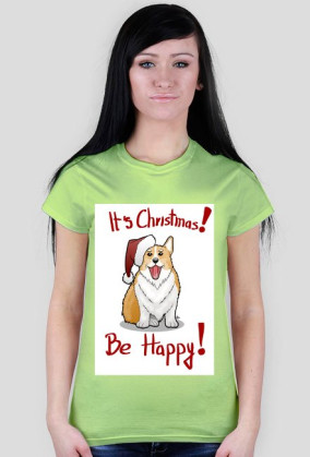 Christmas Corgi koszulka damska
