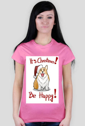 Christmas Corgi koszulka damska