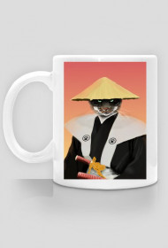 Kubek biały Samurai Cat