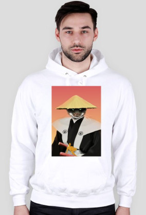 Bluza z kapturem Samurai Cat
