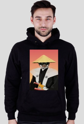 Bluza z kapturem Samurai Cat
