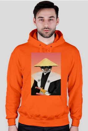 Bluza z kapturem Samurai Cat