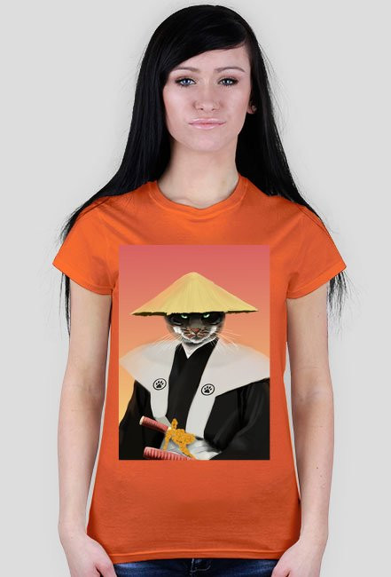Koszulka damska Samurai Cat