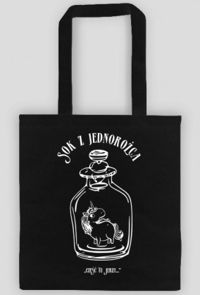 Sok z Jednorożca torba z białym napisem