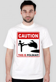 Koszulka CAUTION logo kontra