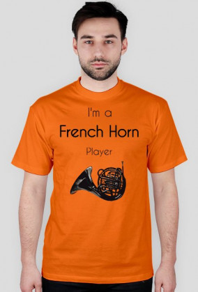 Męski T-shirt horn + napis - różne kolory