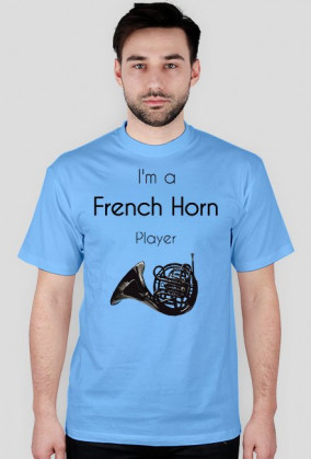 Męski T-shirt horn + napis - różne kolory