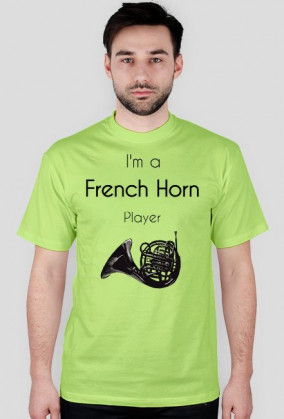 Męski T-shirt horn + napis - różne kolory