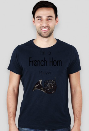 Męski T-shirt horn + napis - różne kolory