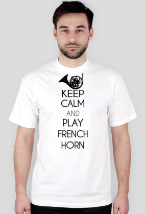 Męski T-shirt horn + napis - różne kolory