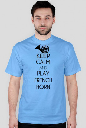 Męski T-shirt horn + napis - różne kolory