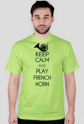 Męski T-shirt horn + napis - różne kolory