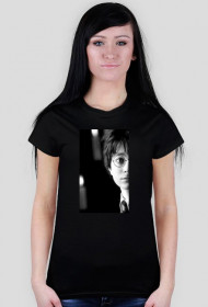 Harry Potter HalfFace Portret (BLACK T-SHIRT WOMAN - CZARNA KOSZULKA DAMSKA)