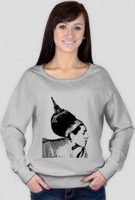 Paryż mi się marz-BLUZA szara/biała