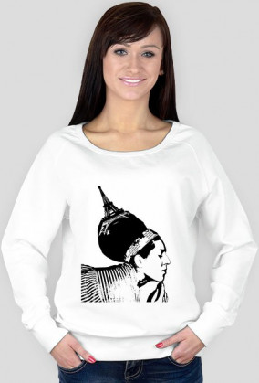 Paryż mi się marz-BLUZA szara/biała