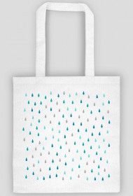 Eko torba bawełniana z kropelkami deszczu - biała lub czarna